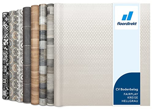 Floordirekt PVC Bodenbelag Vinylboden Linoleum Bodenbelag Meterware CV Boden Fairplay 100 x 200 cm Grau