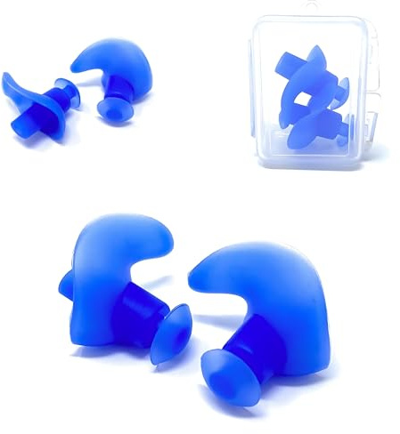 Schwimm-Ohrstöpsel- Wassersport - Kinder und Erwachsene Ohrstöpsel - Unisex - Synchronschwimmen - Schwimmbad - Farbe Blau - Packungsgröße: 1 Stück