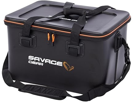 Savage Gear WPMP Köder Reisetasche - wasserdichte Angelgerätetasche, Eva Mehrzweck-Aufbewahrungskoffer, Abnehmbarer Schultergurt, Netztasche für