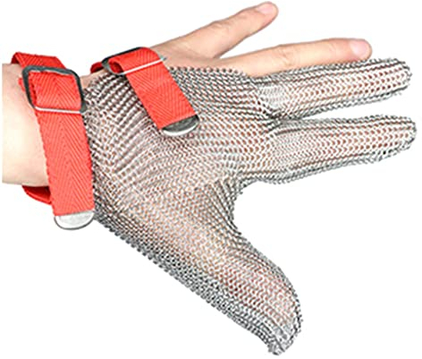 Kettenhandschuhe Metallgitter Edelstahl Cut Resistant Handschuhe, Lebensmittelküche/Garten Arbeit Handschuhe, rutschfest und verschleißfest (Size : 2pcs/XXS)