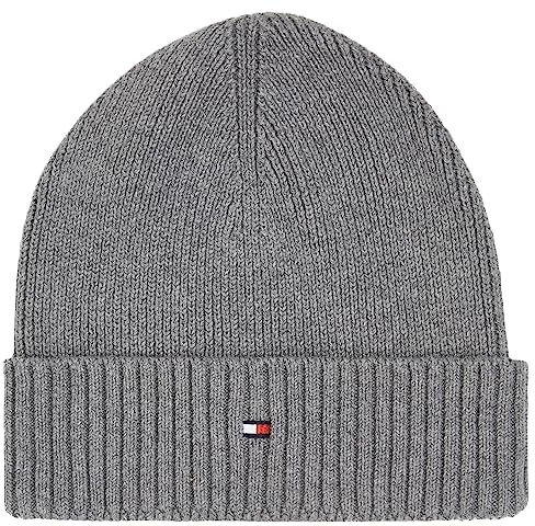 Tommy Hilfiger Herren Strickmütze Essential Flag Beanie mit Kaschmiranteil