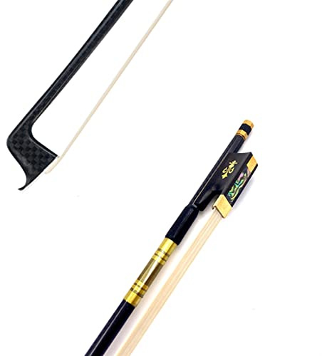Violinbogen Leichter Schwarzer Netz Plaid Carbon Fiber Stick 4/4 Violine Bogen Sibirien White/Black Horeshair Horsail (Color : 03)