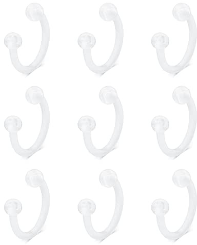 Briana Williams 16G Plastic Horseshoe Piercing Bioflex Circular Barbell Clear Lip Rings Nose Septum Eyebrow Piercing Jewelry 6/8/10/12mm