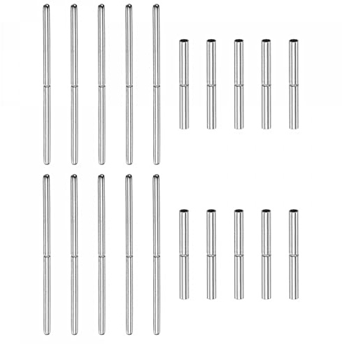 sourcing map 10Pcs Montre Sangle Tubes Broches 1,2mm Tube Diamètre 25mm Broche Longueur INOX Acier Connexion Arbre pour Montre Bande Réparation Remplacement