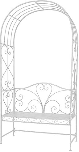 JOZZY Banc de Jardin,Arches de pavillon de Jardin extérieur avec bancs, passerelle voûtée pour fête de Mariage, utilisée pour Les Plantes grimpantes ou Les Arches de passerelle de décoration de ma