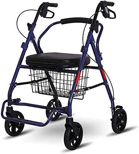 Rollatoren für Senioren, Rollator, Rollator mit aufrechter Körperhaltung, faltbar, Drive Medical 4 Wheel Walker Rollator, Compact Roll Walker - Rollator für Senioren beim Gehen, blau, platzsparender