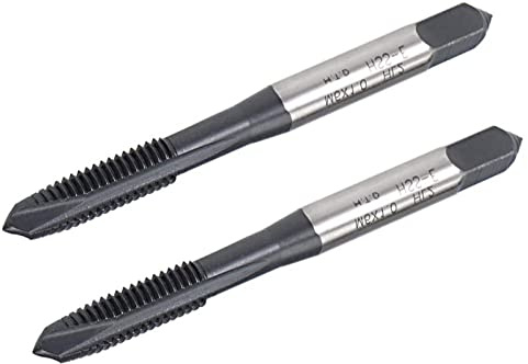TA-VIGOR M6 x 1mm Spiral Point Threading Tap, Machine Thread Tap with H2 Tolerance JIS Standrad, High Speed Steel TICN Coated Thread Milling Tap (Round Shank with Square End) 2Pcs