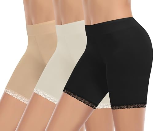 Justay Sowarm Mujer Antirozaduras Sin Costuras Elástico Suave y Falda Bragas Cómoda Cintura súper Alta Y Resistente al Desgaste Pantalones Cortos para Yoga Y Ciclismo 3 Piezas