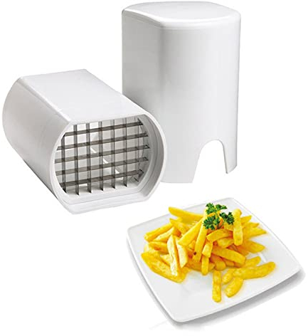 Tissting Cortador de patatas fritas de 5.3 x 3.7 x 3 pulgadas con hoja de acero inoxidable, cortador manual de verduras para patatas, zanahorias, pepinos, frutas