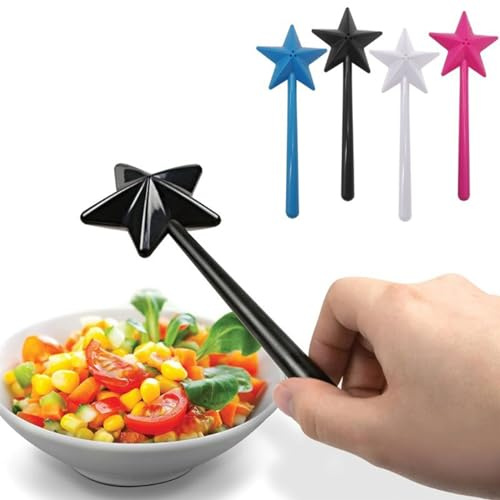 Lot de 2 salières et poivrières magiques rechargeables en forme d'étoile - Gadget de cuisine - Cadeau pour Halloween, Noël (2 pièces rose rouge)