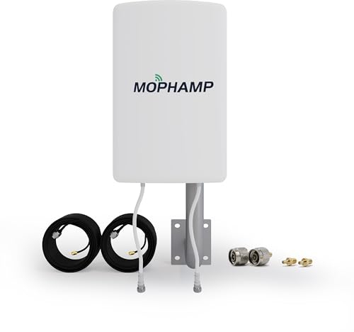 MOPHAMP 4G/5G MIMO LTE Antenna 680-3800MHz High Gain 8dBi 丨Twin 32.8ft Low Loss Coax Cable 丨Compatible with Routers, Modems, Hotspots, Gateways with SMA/TS9/N External Antenna Ports