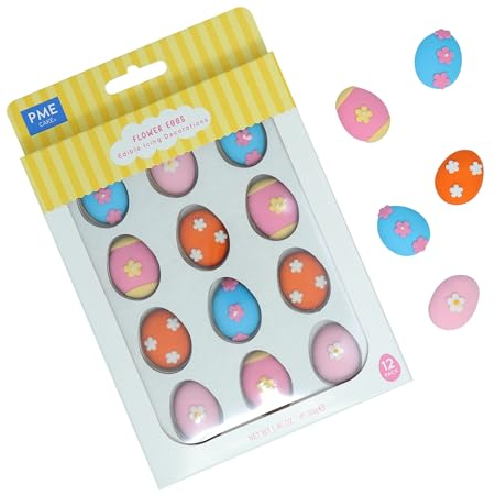 PME Oster Essbare Zucker Tortenaufsatz - Blumeneier, 12 Stück