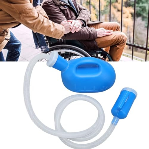 BEOTAY 2000ML Urinario Portatil Hombre,Colector Urinario con Escala Y Tapa,Manguera De 1,6 M,Orinal Adulto para El Hogar,Pacientes De Edad Avanzada,Fácil De Limpiar