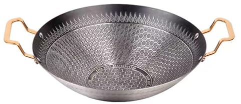 Acero Inoxidable 304 Doble Orejas Sartén Paella Sartén Antiadherente Caldero Hierro Fundido Paellera Plato Aperitivo Espesar Antidescamación Sartén Para Hogares O Re black-30cm