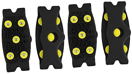 Sosoport 2paare Rutschfeste Steigeisenspitzen aus Strapazierfähigem Silikon und Hochwertigen Stahlnoppen für Optimalen Grip Schnee und Eis Geeignet für Damen Herren und Einfach über Schuhe