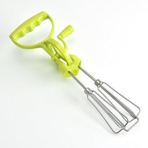 2024 Upgrade Stainless Steel Rotary Hand Whip Whisk, Egg Beater Hand Crank Style Kitchen Cooking Tool Egg Beater Mixer Classic (Green L)