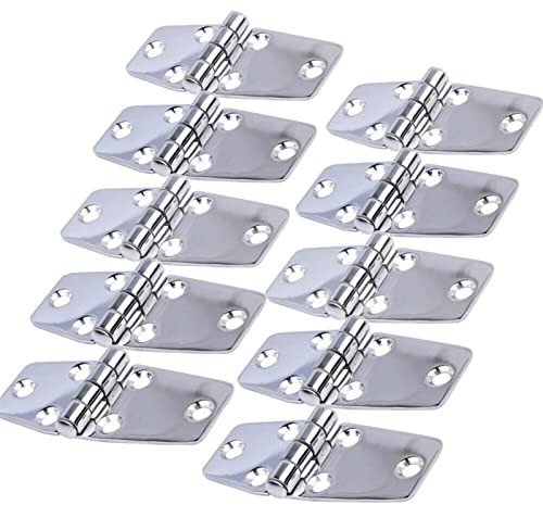 Türscharniere aus Stahl, Scharniere für Klappscharniere aus Stahl, Reparaturplattenscharniere, verdecktes Scharnier, schweres T-Scharnier, Türscharniere, 10 x Scharniere für Schranktüren aus Edelsta