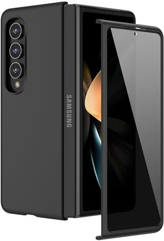 Ruky for Samsung Z Fold 4 Case, Full Body Cover with Built-in Privacy Screen Protector Hard PC Ultra-Thin Anti-Scratches Shockproof Protective Phone Cover for Samsung Galaxy Z Fold 4, Black