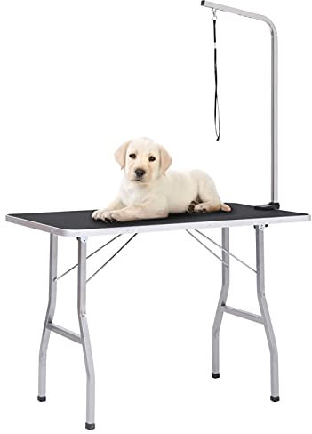 ShGaxin Verstellbarer Trimmtisch für Hunde mit 1 Schlaufe, Hundefriseur Tisch, Hunde Zubehör, Frisiertisch Hund, Hundefriseur, Hundefriseur Zubehör, Hunde Blower