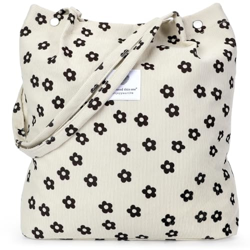 LHMTQVK Tote, Corduroy Bag Women's Shoulder Purses for Office School Shopping Travel