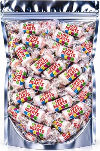 ZANGOC Love Heart Sweets 50+ Mini Rolls– Romantic Treats Individually Wrapped Love Hearts Mini Rolls Perfect for Couples Parties, Movie Nights, Birthdays & Anniversary Treats and Sharing.
