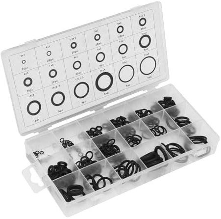 O-rings Assortment Kit | Assorted Sealing Gasket Set,18 Size Combination Gasket Repair Box for Engines, Faucets Seal Repair, Automobiles, Oil Plumbing, Black