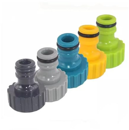 Conector de Manguera de plástico de 5 Piezas, Adaptador rápido de Manguera de jardín de 3/4''(5pcs Grey)