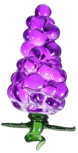 Veemoon Estatua de Uvas Artificiales de Cristal Delicado, Decoraciones de Frutas Falsas Realistas, Decoración para Cocina y Oficina, Figura de Cristal Multicolor para Escritorio, Pieza