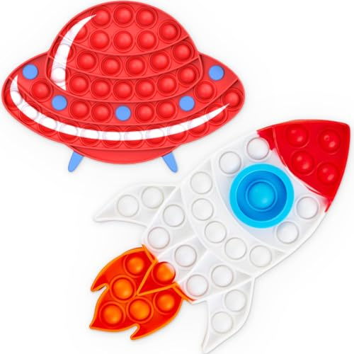 2 Pcs Popit Fidget Toy, Pop Bubble Spielzeug Fidget Toys, Pop It Bubble Sensory Fidget Toy, Squeeze Toys Push Bubble Sensory Spielzeug, Anti Stress Spielzeug für Kinder und Erwachsene Sensorik