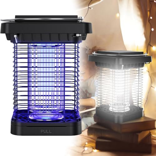 DHsdlpLU Lámpara Solar Antimosquitos Impermeable para Exteriores, Trampa para Moscas, Control de Plagas para Patio y Jardín