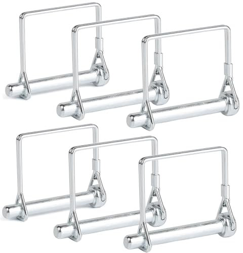 Goupille de sécurité, 12 x 80 mm goupilles rectangulaires, 6 goupilles d'embrayage, boulons de sécurité, goupilles pliantes avec fermeture de verrouillage, pour remorque de ferme, jardin