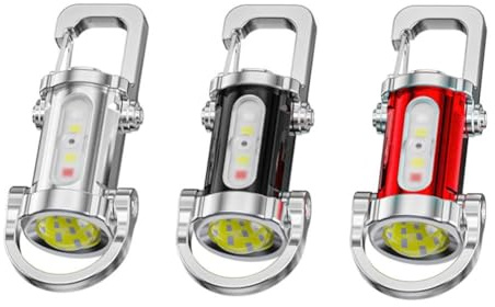 Mini Keychain Flashlight, 3-in-1 Mini Torch, 2025 Rechargeable LED Torch with Power Bank, Waterproof Emergency Key Ring Light for Outdoor, Hiking, Camping, Portable Pocket-Sized Torch (3Pcs -mix)