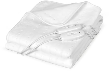 Livoo - Surmatelas Chauffant 2 Place DOS217W - 60W, 160x140cm, 35 à 55C°, Blanc, Roi