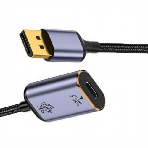 Osmond Adaptador Convertidor USB-C A Displayport, Conector Hembra USB-C Tipo C A Displayport 1.4, Cable HDTV 8K A 60 Hz para Tableta