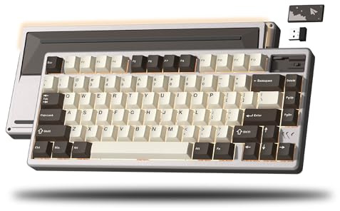 LQXQ SK71 Pro Teclado Gaming ANSI US de Aluminio, inalámbrico, Via Tri-Mode | QWERTY, Teclado Mecánico Hot Swappable con RGB para Windows/Mac/PC