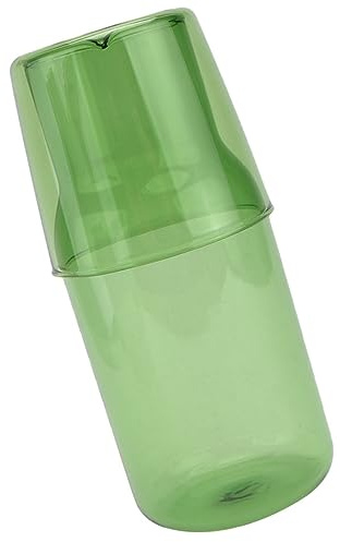 BAZEITFLOW Jarra De Agua Transparente De 500ml, Vidrio Apto Para Alimentos, Práctica Jarra De Noche Para Dormitorio y Oficina, Uso Doméstico y Mesa, Diseño Resistente Al Calor