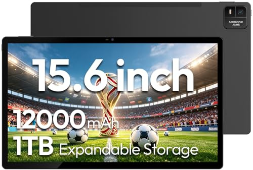 MESWAO 15,6 Zoll Android Tablet (2026) | Helio G99, 6GB RAM 128GB ROM | Großes FHD IPS Display | 12000mAh Akku | 32MP Kamera, MES-B3