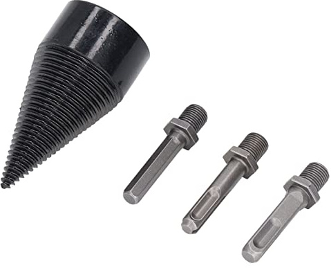 RASTKY Set di Punte per Trapano Conico Ad Alta Durezza Rapida Separazione dei Tronchi con Rivestimento in Ti, Gambo Esagonale/Quadrato/Rotondo, Pronto per Trapani Elettrici, Spaccatura di Legni
