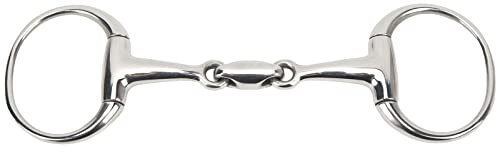 YushiTrading Bocado de Boca de Caballo de Acero Inoxidable de 125 mm, bocado de rienda con Anillo en O, bocado de rienda con Anillo Suelto antirroce para Granja de Caballos, bocado articulado
