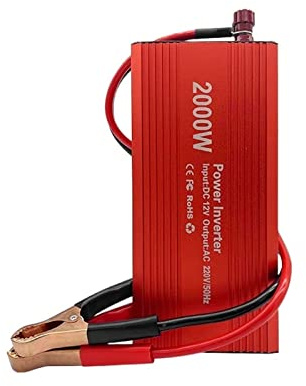 Inverter di Potenza, Inverter a onda sinusoidale modificata di potenza da 2000 W Onda DC 12V a 220 trasformatore for auto Converti convertitore presa UE Adattatore caricabatterie