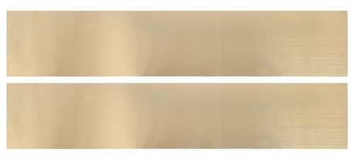 SOIMISS Kick Plates with Thick and Flat Design for Doors, Self Adhesive 2pcs Stainless Steel Metal Door Protector Damage-Free Solution Golden Finish for Front Porch and Interior Use