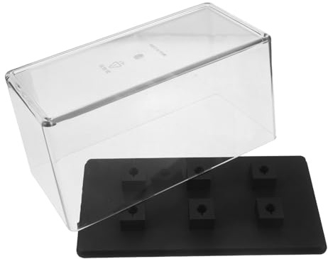 Veemoon Caja Organizadora Transparente de Acrílico para Cabezales y Cartuchos de Tocadiscos, Resistente al Polvo con 6 Ranuras para Optimizar Espacio en Reproductores de Vinilo