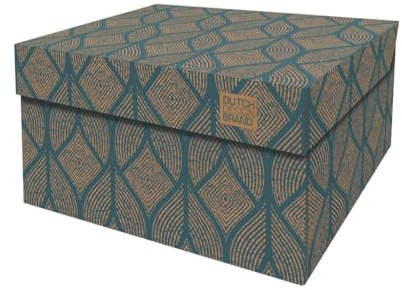 DDB Dutch Design Brand Aufbewahrungsbox mit Deckel – Aufbewahrungsboxen – FSC-zertifizierter, recycelbarer Karton (Größe: 38,9 x 31,8 x 21,1 cm) (Cordoba Petrol)