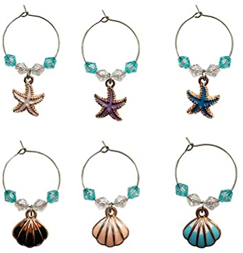 Segnabicchiere Silicone 6 Pezzi Marcatori for Bevande Decorazioni for ciondoli for Feste Anello for Bevande Etichette identificative for Gioielli