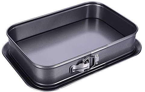 Sartén con de queso Molde desmontable Rectángulo Extraíble Pastel Antiadherente Cocina, y bar Juegos De Utensilios Para Hornear Antiadherentes Resistentes A Los Arañazos (black, One Size)