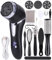 Rapeuse Pieds Electrique, Rechargeable Anti-Callosités, Ponceuse Pieds Râpe pieds IPX7, Gratte Lime Soin Callosité Gommages Pieds Peau dure Peau Morte avec 2 Vitesses 3 Têtes de Ponçage de Rechange