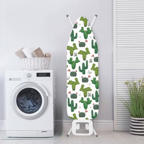 Poceacles Funda para tabla de planchar con estampado de cactus verde, cubierta para tabla de planchar, acolchado resistente a las quemaduras, almohadilla para tabla de hierro extra gruesa, 2XL