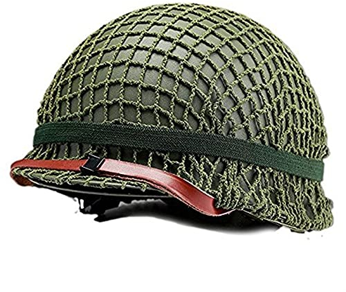 Agashi Schutzhelm Aus Dem 2. Weltkrieg, Us-Armee-Helm, Wwii-Stahl, M1, Grüner Stahlhelm, Nachbildung Eines Militär-Nachbildungshelms Für Die Cs-Game-Jagd/M1+Net