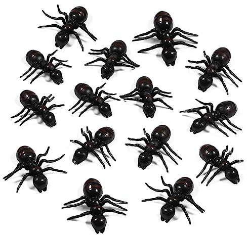 KONTONTY Ameisenvolk Spielzeug 100 STK Halloween Aprilscherz Spielzeug Halloween Assecoires Bevorzugen Kuchen Ameise Tiermodell Geschenkzubehör Black