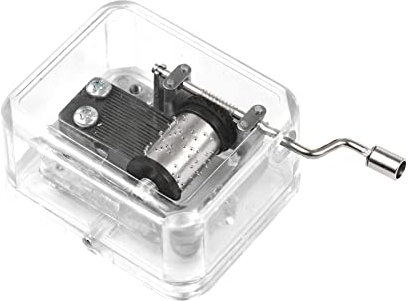 Carillon meccanico a manovella in acrilico trasparente con 18 note, per fai da te, ornamento musicale classico, regalo artigianale fai da te per compleanno, festival, anniversario